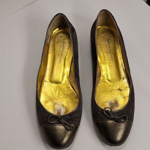 Andrea Carrano pewter/gray ladies flats size 40.5 or 9